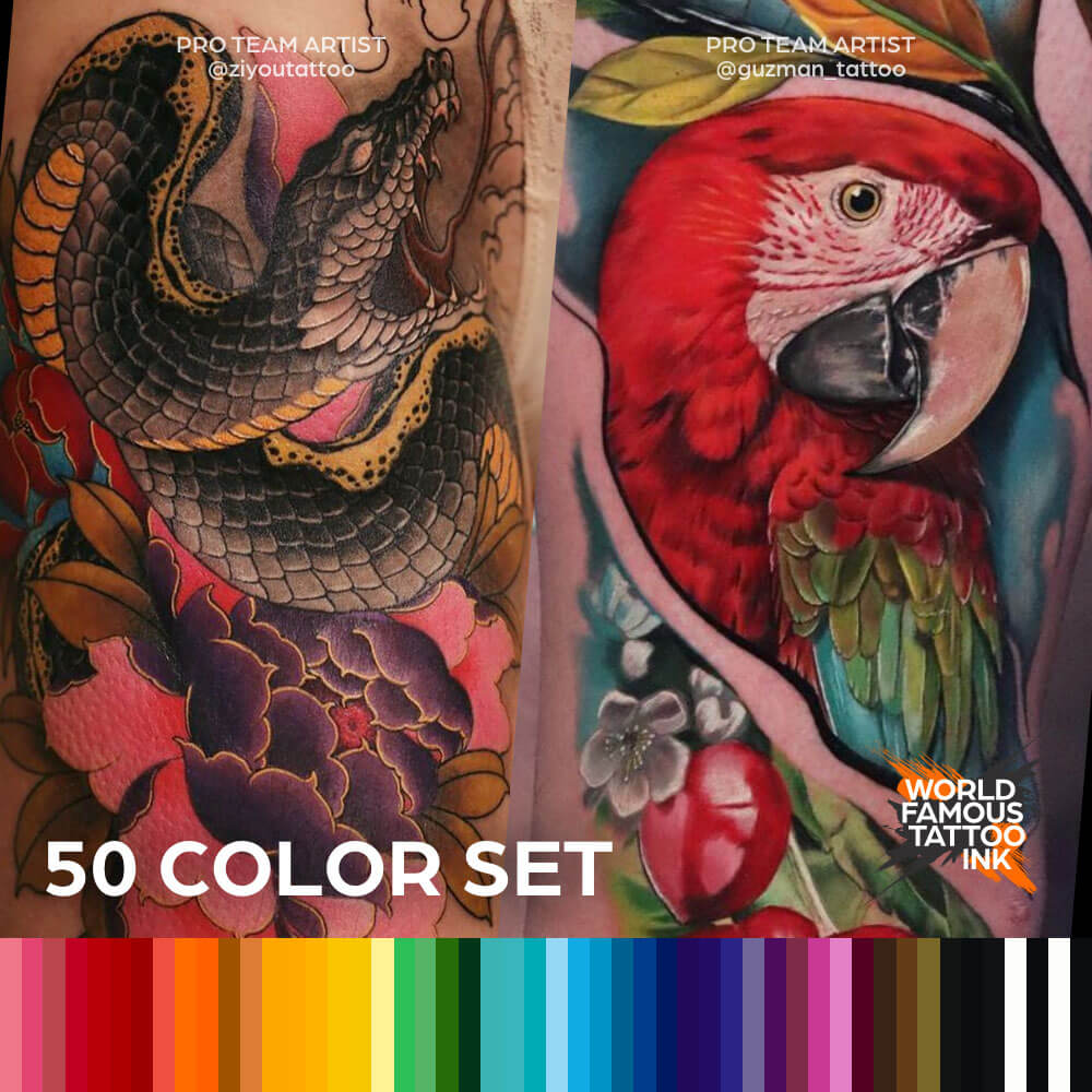 16 Color Set #2, World Famous Tattoo Ink 1 oz