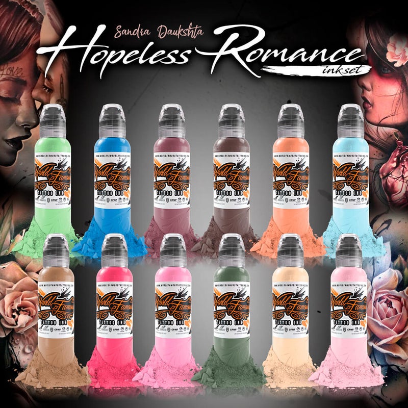 Sandra Daukshta Hopeless Romance Set  |  World Famous Tattoo Ink  |  1oz