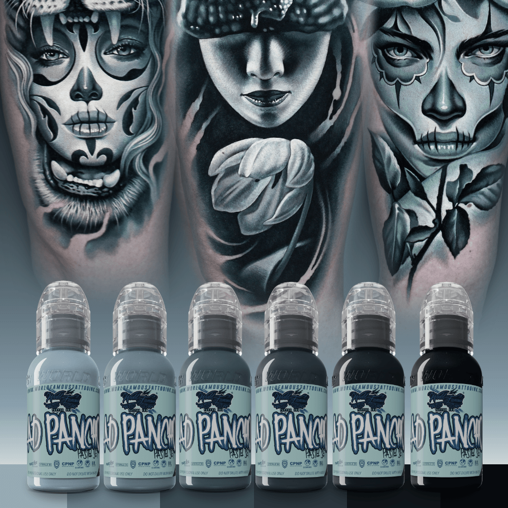 World Famous Tattoo Ink Sets -Five Stage Shading Set (6 X 4oz Bottles) Grey  Wash