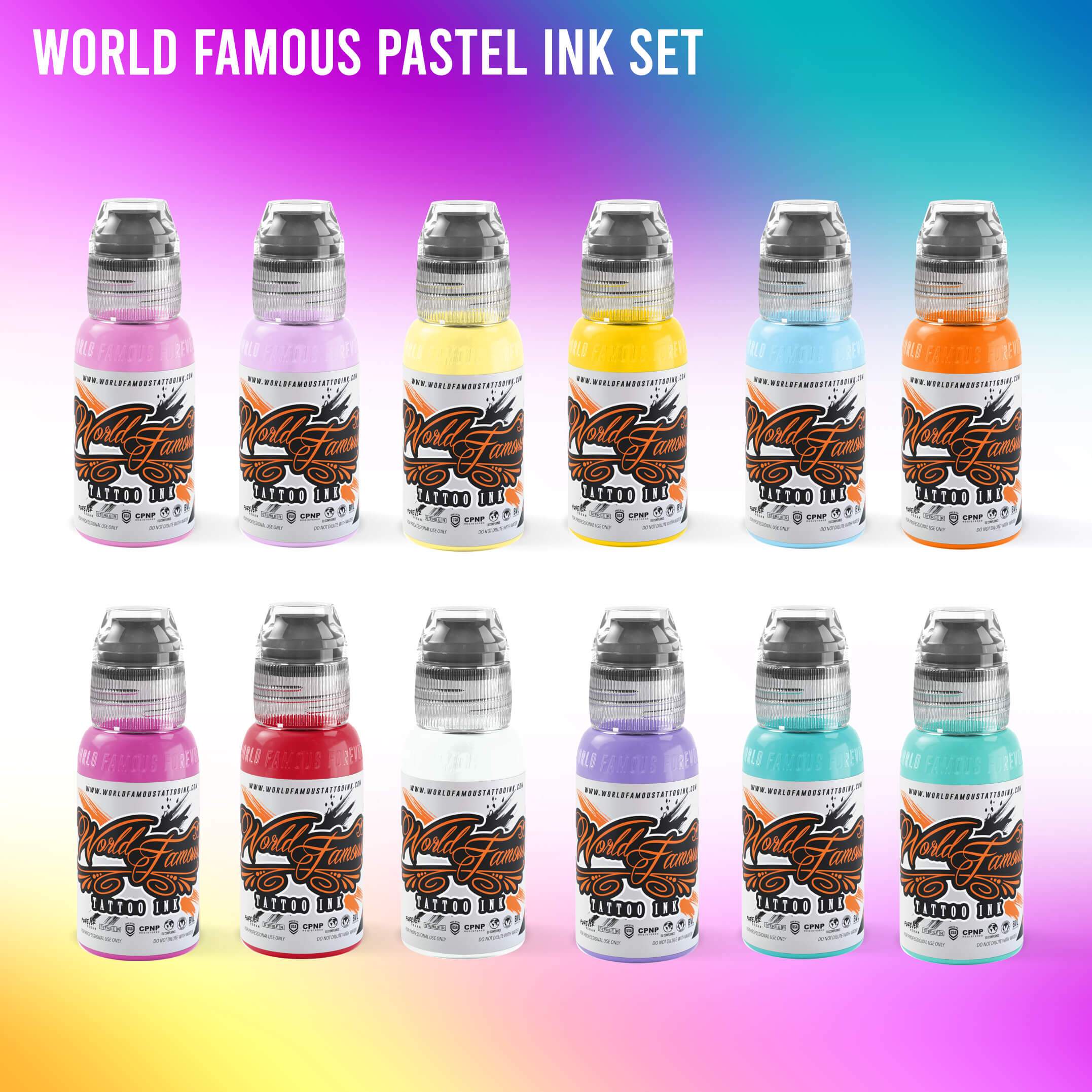 WORLD FAMOUS Tattoo Ink Make Set Pick Quantity & Color Bottle 1/2